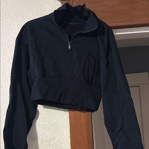 ALO Yoga Black Cropped Hoodie